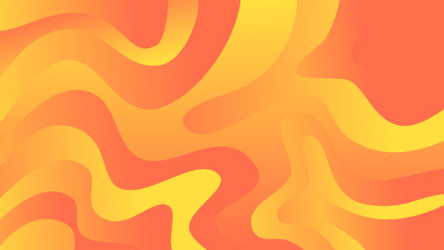 Abstract Orange Gradient Waves Background