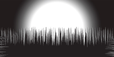 the most crucial design. job of the future. abstract black and white vektor illustration moon light. roughten pattern for music, clasic, bencmark, stiker, banner, office, wallpaper, t shirt, film, cgi © Syahril
