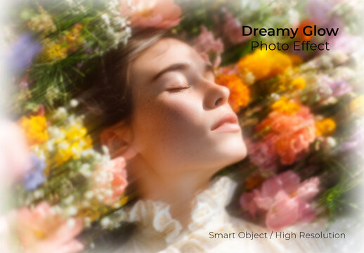 Dreamy Glow Photo Effect PSD Template
