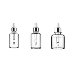 Naklejka premium Glass perfume spray bottle on a white background.