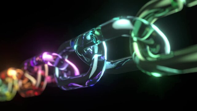 Color glass chain shine shape bg able to loop endless 4k