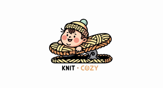 Happy cartoon character header with halftone dot pattern background