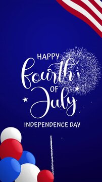 Independence day celebration with fourth of july holiday in america. Perfect for patriotic vertical designs, event promotions, and social media.