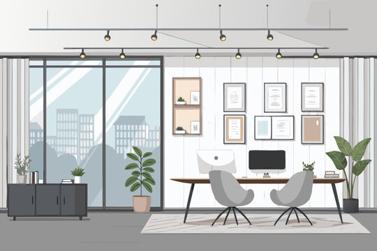 Depicting Office With Layered Crisp Creative Visual