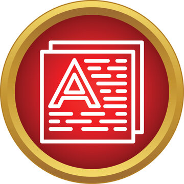 Document text icon showing paragraphs and a large capital letter a