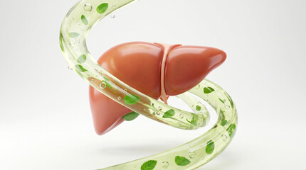 Liver health and detoxification concept with herbal extract