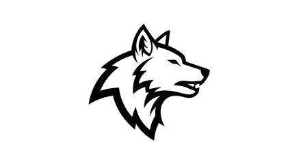 A striking black and white illustration of a wolf's head in profile, showcasing its sharp features and intense gaze. © Hari