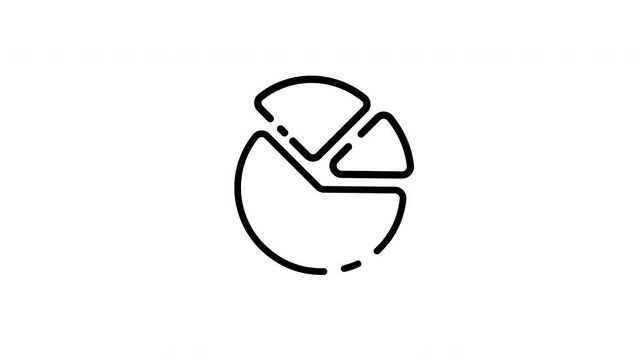 Simple pie chart icon suitable for infographics, data analysis reports, presentations, financial websites, businessrelated designs, and educational materials.