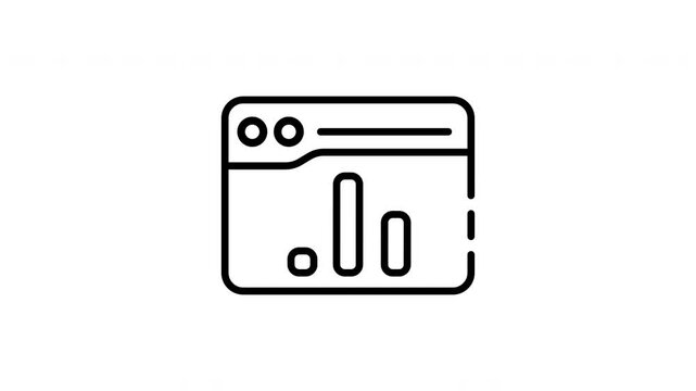 Browser interface icon for digital analytics dashboard. Suitable for web design, data analysis, technology presentations, and marketing materials.