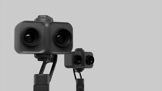 Two dual lens camera gimbals