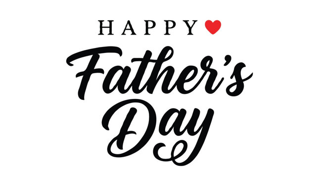 Minimalist Father's Day greeting card template with black cursive typography script