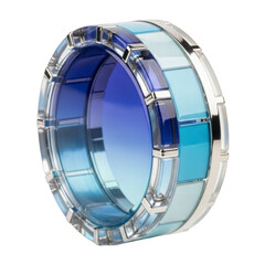 Naklejka premium Modern bangle bracelet with blue geometric accents and silver frame