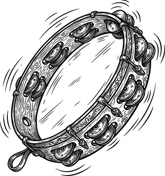 Handheld musical tambourine with jingles sketch