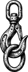 Obraz premium Heavy duty metal lifting hook attached to a circular ring