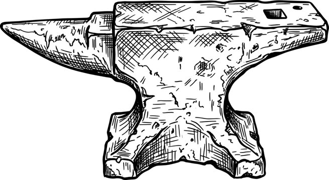 Heavy iron anvil used for blacksmithing and metalwork