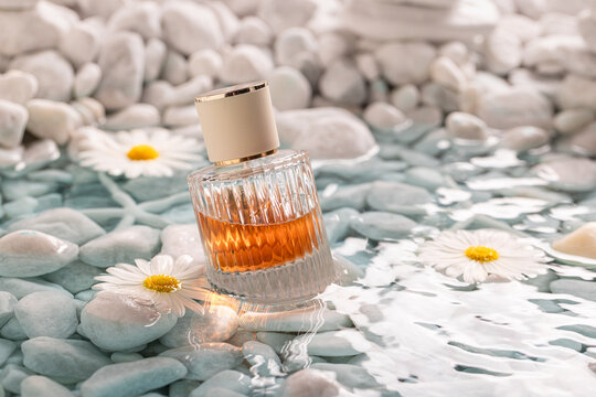 Intense amber perfume as holiday beach scent.
