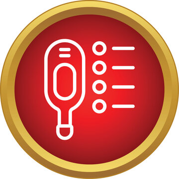 Ovulation predictor test device displaying results inside a red circle with a golden frame