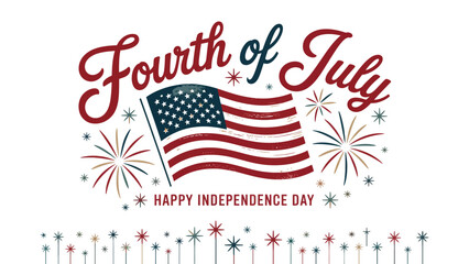 Obraz premium Fourth of july celebration with american flag and fireworks