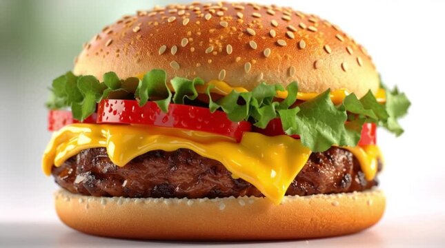 hamburger on white background