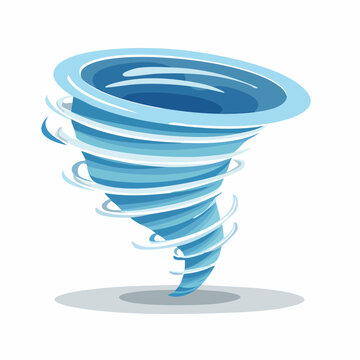 Stylized illustration of a blue tornado