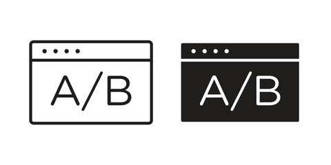 A B test icon in black stroke eps vector graphic © paul
