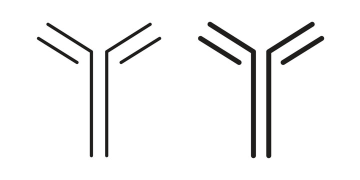 Antibody icon in black stroke eps vector graphic