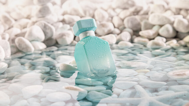 Aromatic blue perfume perfectly cooling for at sea.
