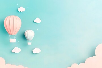 Obraz premium Pastel hot air balloons in a dreamy sky