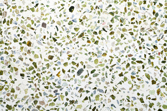 Close-up of the terrazzo floor texture background