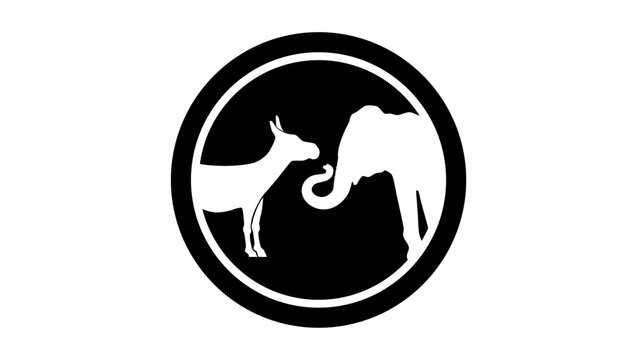 The Political Animals symbol, black isolated vector silhouette