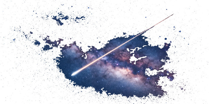 A grunge watercolor background of blue ink splashes and splats featuring an artistic paint texture with abstract brush strokes, drops, and stains for a creative vector design element
