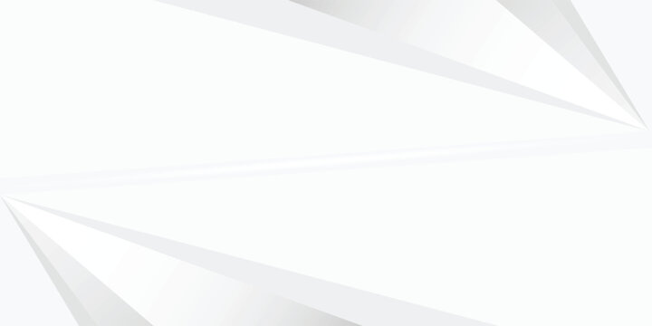 Abstract white and gray geometric background with subtle light gradients. Minimalist modern low poly triangle pattern illustration for elegant business backdrop.