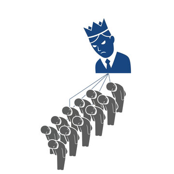 King Icon Overseeing Servile Group, Authority Concept