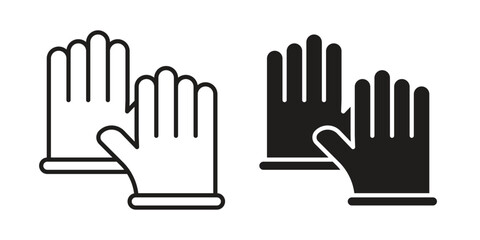 Obraz premium Glove icon in black stroke eps vector graphic