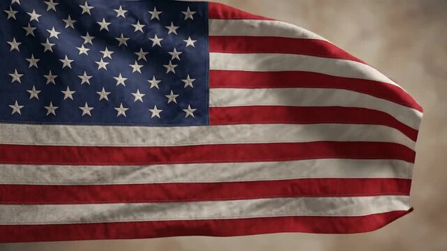 American flag waving with red white and blue colors and stars