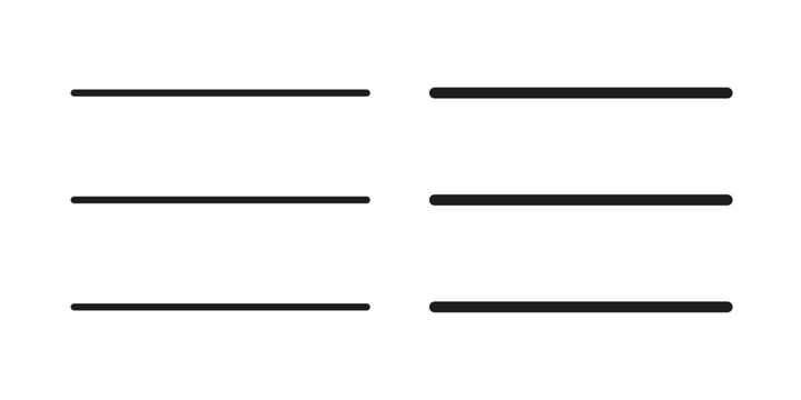 Hamburger menu icon in black stroke eps vector graphic