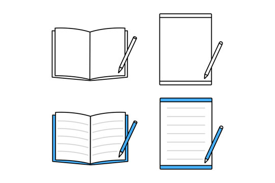 紙の教科書とタブレットを使ったデジタル教科書をイメージしたアイコンセット