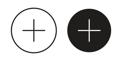 Obraz premium Plus icon in black stroke eps vector graphic