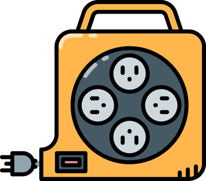 Cable roll with type b plug outline icon
