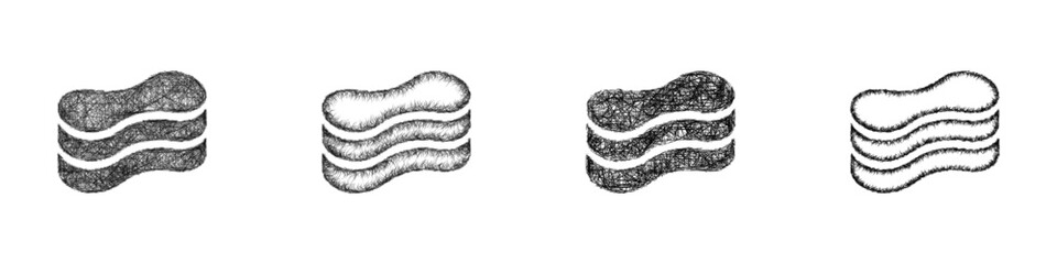 Sketch monochrome pull buoy icon design set © David Zydd