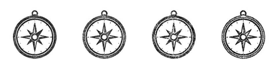 Monochrome sketch compass icon design set © David Zydd