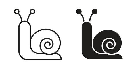 Snail icon collection vector illustrations, Vector pictogram © diga