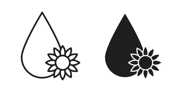 Sunflower oil icon collection vector illustrations, Vector pictogram