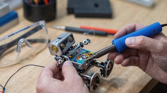 Assembling a Miniature Robot with Precision Tools