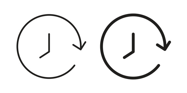 Time forward icon collection vector illustrations, Vector pictogram
