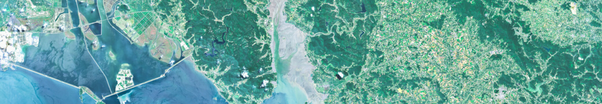 Gwangju, South Korea on Open Data Satellite Image
