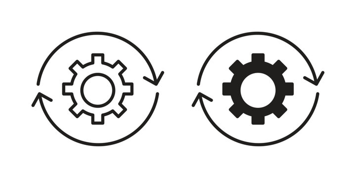 Workflow icon collection vector illustrations, Vector pictogram