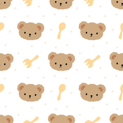 Naklejka premium seamless background with teddy bears