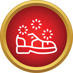 Obraz premium Magical shoe or footwear icon with sparkles, ideal for enchantment or wizardry concepts