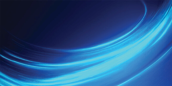 Bold curved blue light streak flowing upwards on a dark background symbolizing digital progression and future data transfer with progression transfer abstract technology background luminous